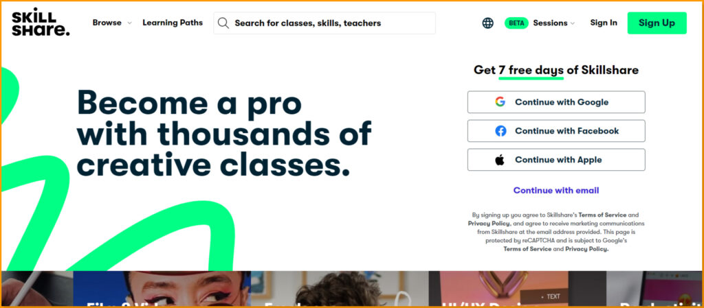Skillshare Official Website